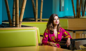 Dona Sarkar photographed on the Microsoft Campus in Redmond,
