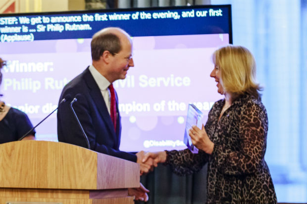 Philip Rutnam receiving the Business Disability Forum's Disability Smart Award for Senior Disability Champion of the Year.