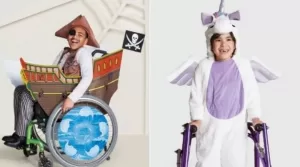 Picture of a pirate costume and unicorn costume target has added for accessible options.