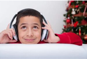 Boy Smiling Wearing Headphones