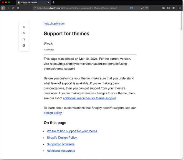 Picture of the same article in Reader mode in Firefox.