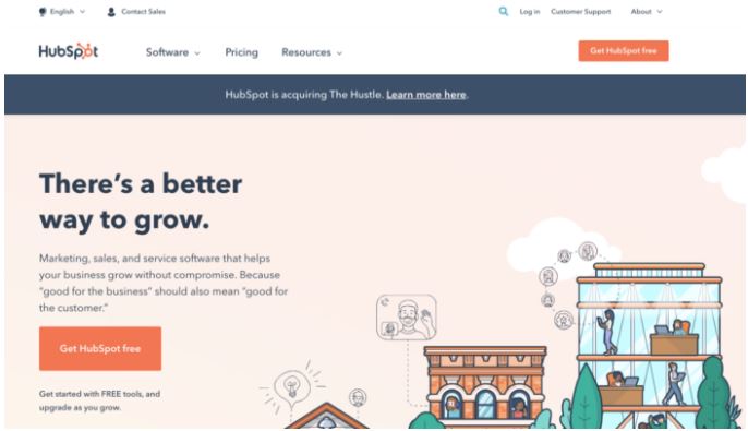 Picture of the HubSpot website.