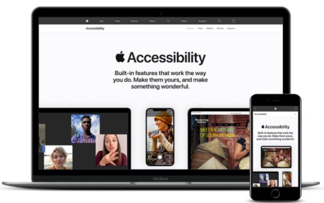 Picture of a laptop and phone that say "Accessibility"