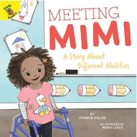 Book cover from the book named "Meeting Mimi" written by Francie Dolan.