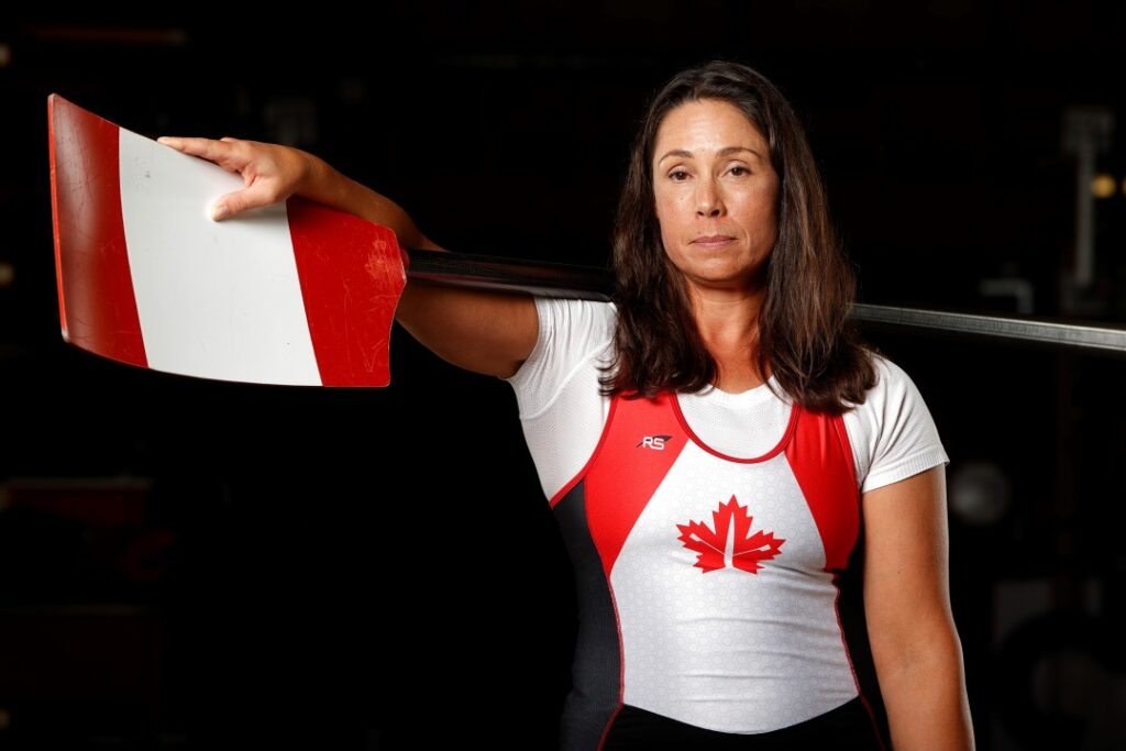 Victoria Nolan in Canadian athletic uniform.