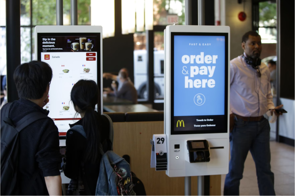 Picture of the inside of a McDonald's.