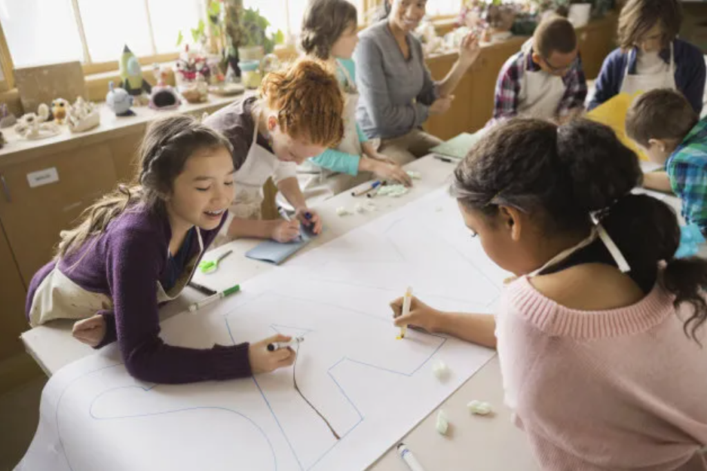 Picture of kids doing art.