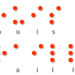 Louis Braille's name in Braille