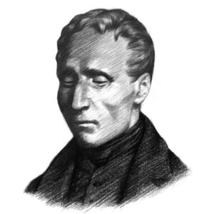 Image of a sketch of Louis Braille