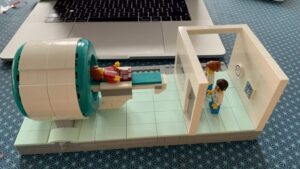 Lego MRI play set with Lego patient, doctor and nurse
