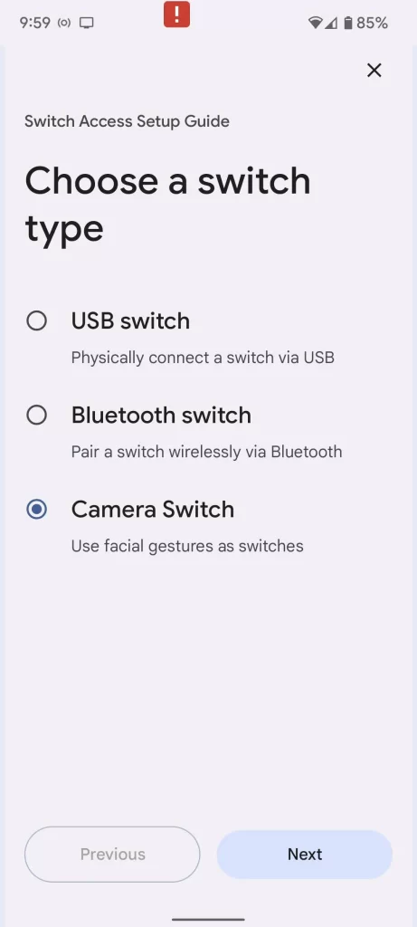 Screenshot of Switch Setup Guide.