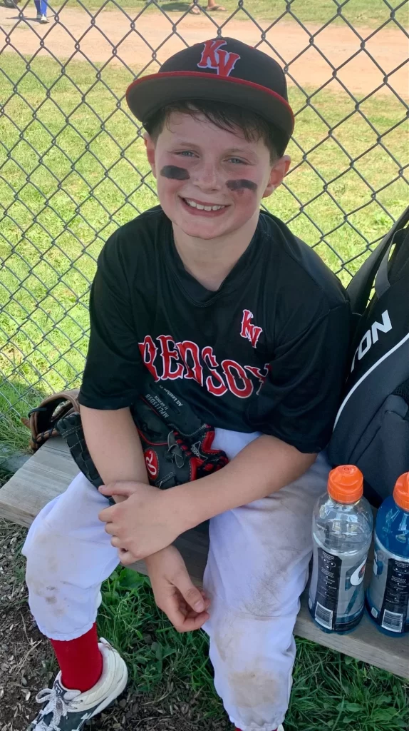 Justin at baseball game.