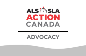 ALS Logo - a stopwatch sits above and between the words, ALS SLA Action Canada Advocacy