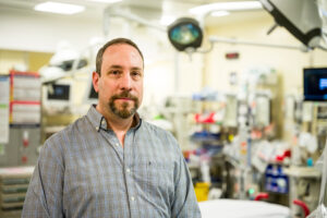 Devin in Sunnybrook’s trauma bay, nearly five years after he was brought in for emergency care following a devastating mountain bike accident.